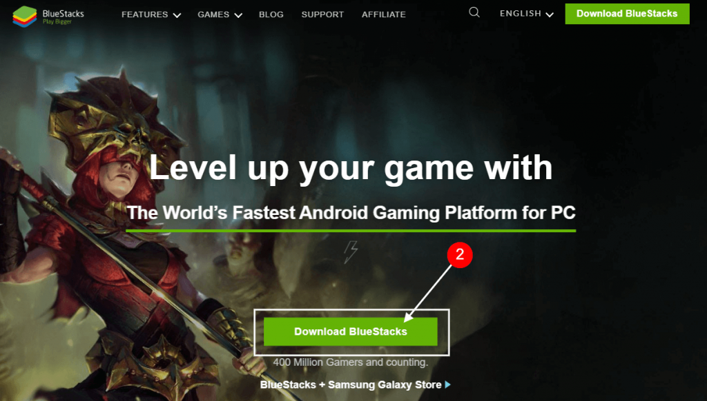download the Blustacks android emulator