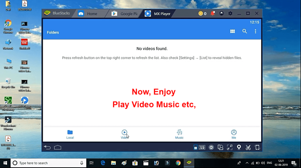 play video in mx player