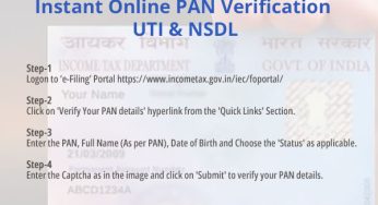 Instant PAN Card Verification UTI & NSDL